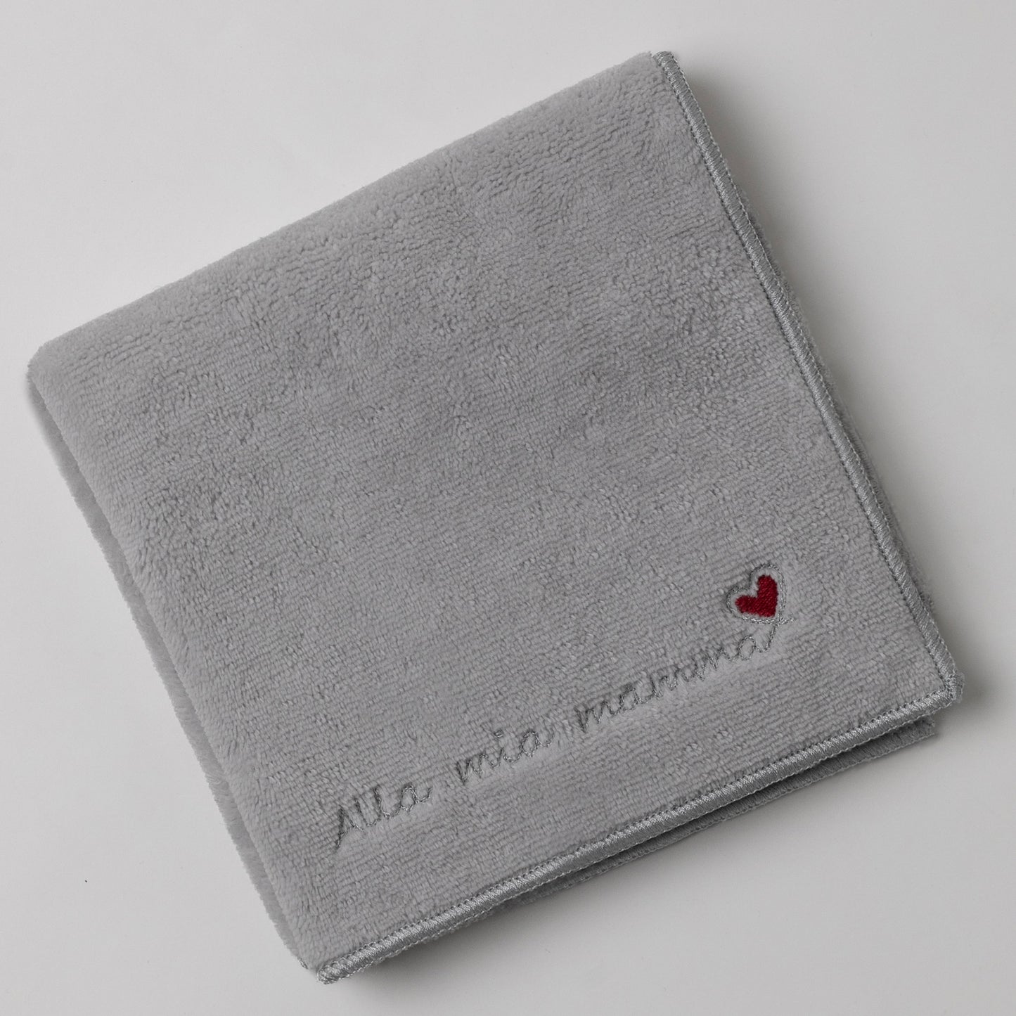 Lavetta in morbida Spugna con Ricamo Cuore e frase personalizzata