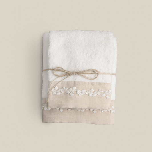 Coppia Asciugamani Spugna Fiori