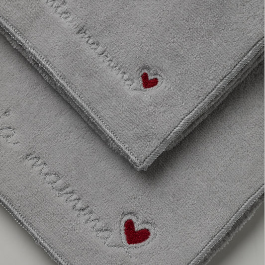 Lavetta in morbida Spugna con Ricamo Cuore e frase personalizzata