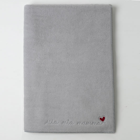Strofinaccio in morbida Spugna con Ricamo Cuore e frase personalizzata