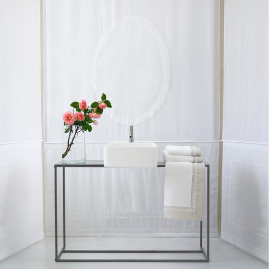 Coppia Asciugamani Spugna Fiori